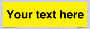 Custom Warning: Blank (yellow) sign